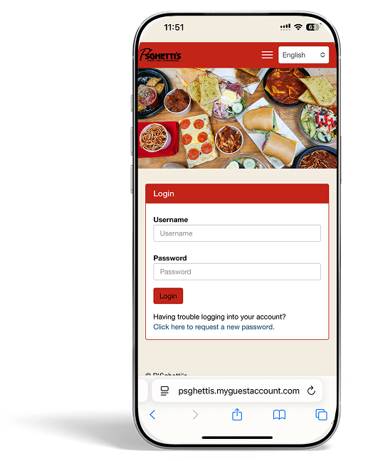 iPhone with online ordering screen